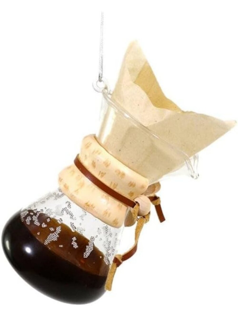 Vintage-Inspired Glass Blown Pour Over Coffee Maker Ornament | Holiday Decor